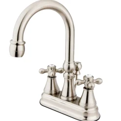 Kingston Brass Restoration 4-Inch Centerset Bathroom Faucet with Brass Pop-Up