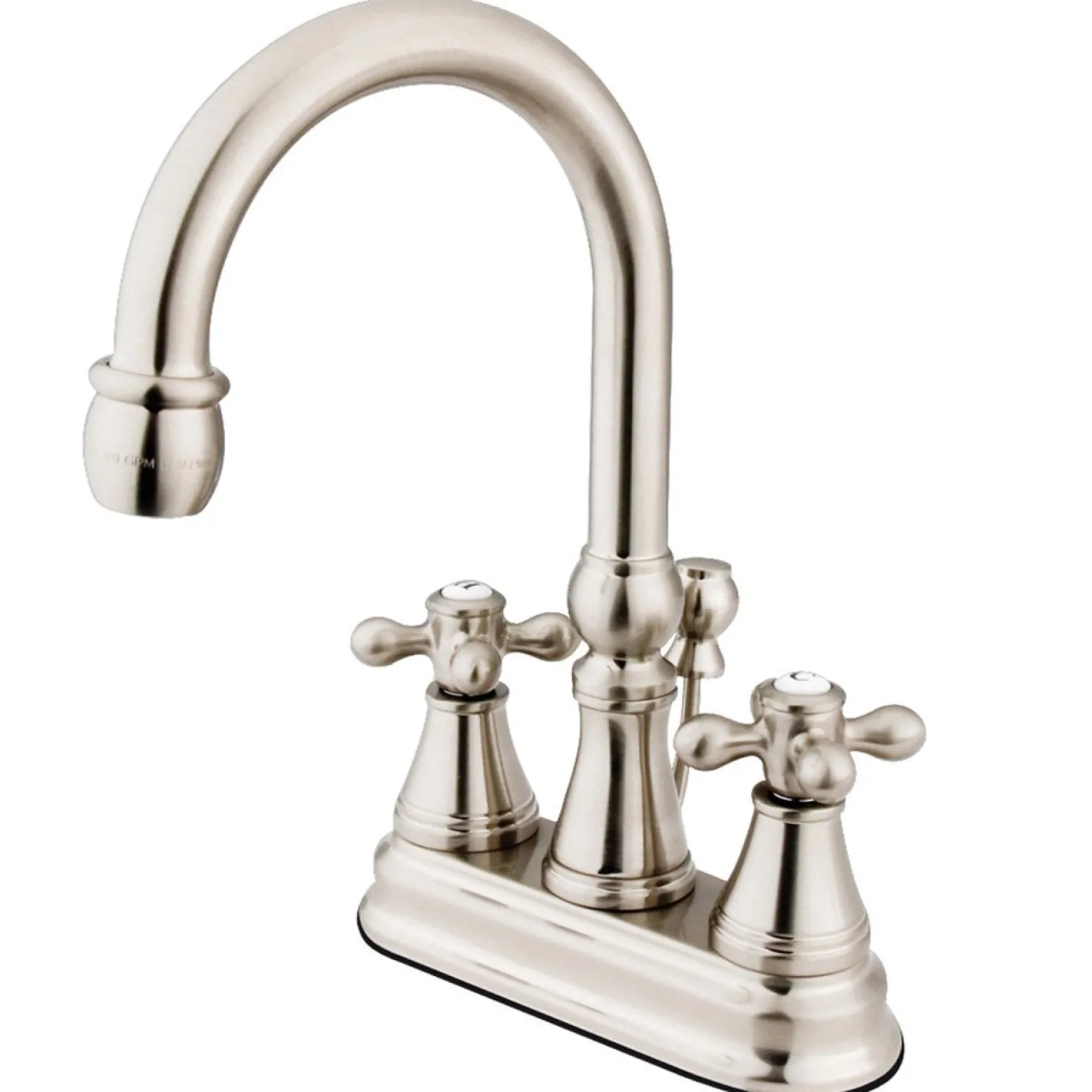 Kingston Brass Restoration 4-Inch Centerset Bathroom Faucet with Brass Pop-Up