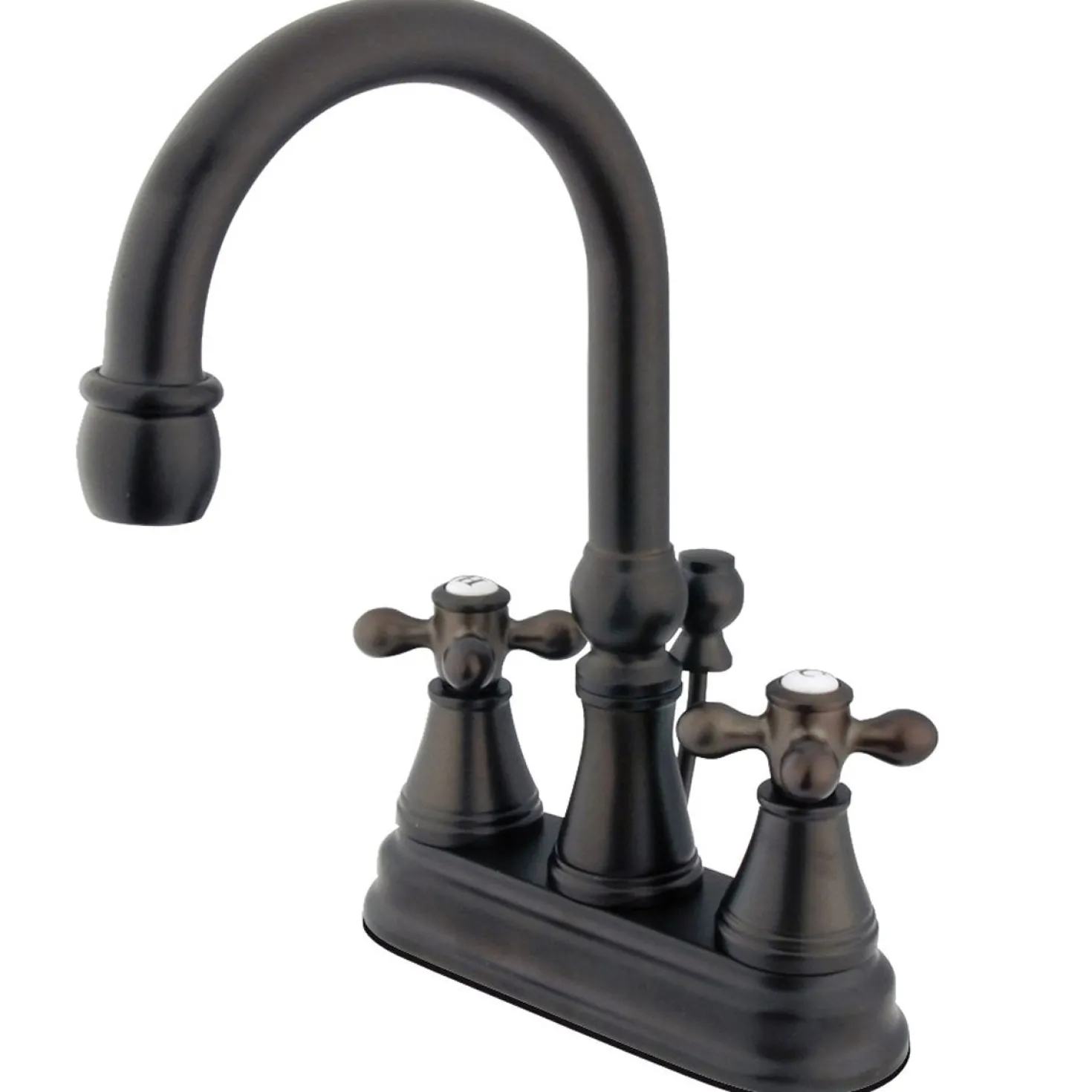 Kingston Brass Restoration 4-Inch Centerset Bathroom Faucet with Brass Pop-Up