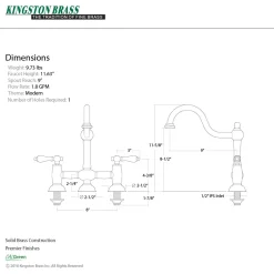 Kingston Brass Restoration Kitchen Bridge Faucet
