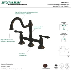 Kingston Brass Restoration Kitchen Bridge Faucet