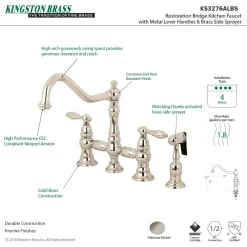 Kingston Brass Restoration Kitchen Faucet with Side Sprayer