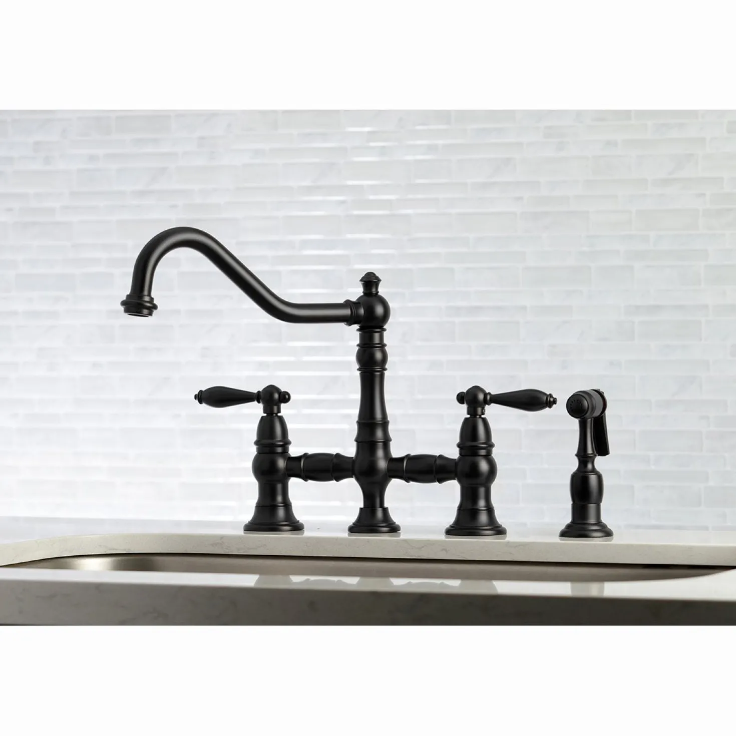 Kingston Brass Restoration Kitchen Faucet with Side Sprayer