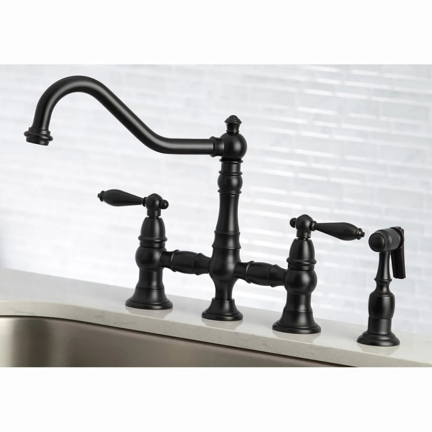 Kingston Brass Restoration Kitchen Faucet with Side Sprayer