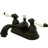 Kingston Brass Restoration Lever-Handle 4-Inch Centerset Bathroom Faucet
