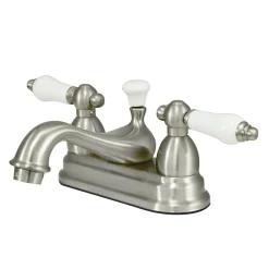 Kingston Brass Restoration Lever-Handle 4-Inch Centerset Bathroom Faucet