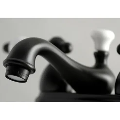 Kingston Brass Restoration Lever-Handle 4-Inch Centerset Bathroom Faucet