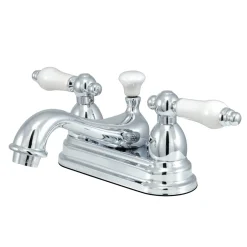 Kingston Brass Restoration Lever-Handle 4-Inch Centerset Bathroom Faucet