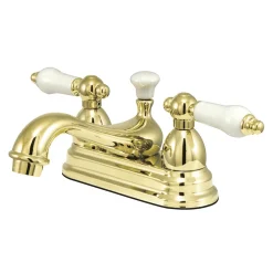 Kingston Brass Restoration Lever-Handle 4-Inch Centerset Bathroom Faucet