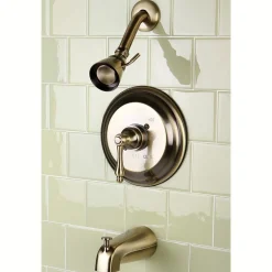 Kingston Brass Restoration Lever Handle Tub and Shower Faucet