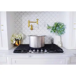 Kingston Brass Restoration Single Hole Wall Mount Pot Filler Kitchen Faucet