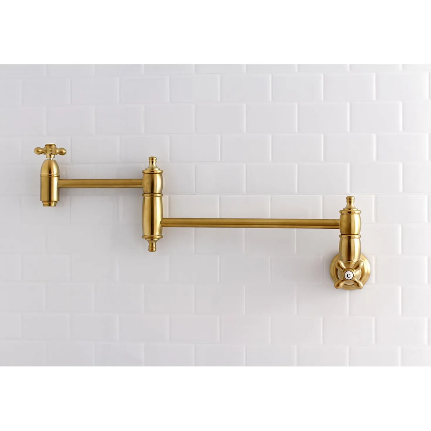 Kingston Brass Restoration Single Hole Wall Mount Pot Filler Kitchen Faucet