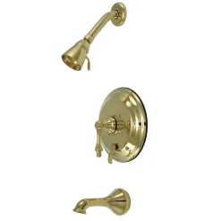 Kingston Brass Restoration Single Handle Tub and Shower Faucet in Polished Brass