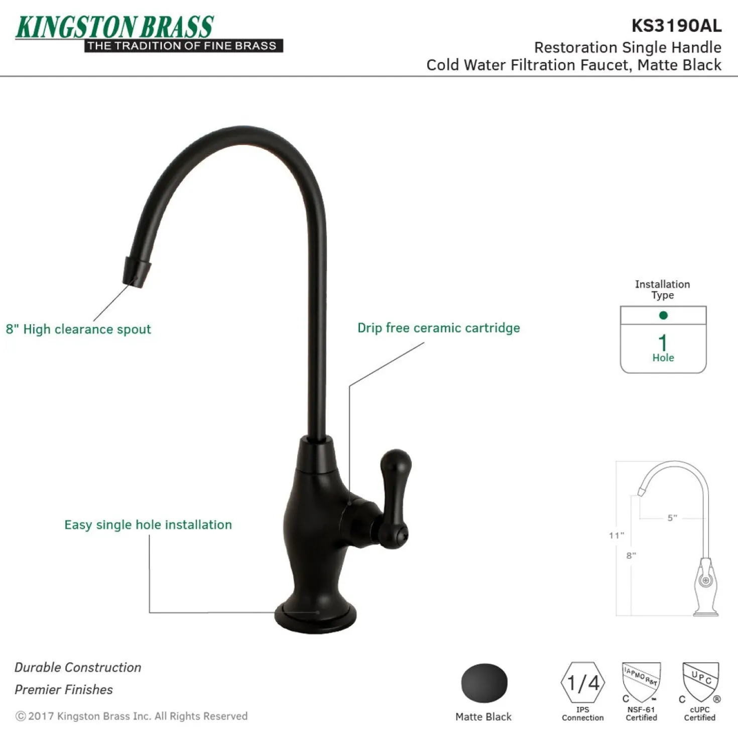 Kingston Brass Restoration Single-Handle Water Filtration Faucet