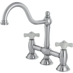 Kingston Brass Restoration Two-Handle Kitchen Bridge Faucet
