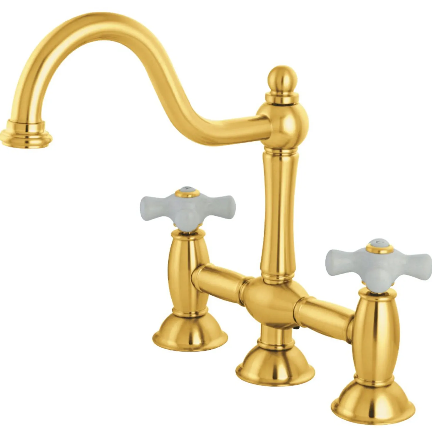 Kingston Brass Restoration Two-Handle Kitchen Bridge Faucet