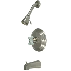 Kingston Brass Restoration Three-Hole Tub and Shower Faucet