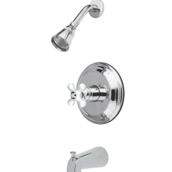 Kingston Brass Restoration Three-Hole Tub and Shower Faucet