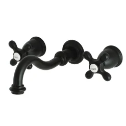 Kingston Brass Restoration Two-Handle Three-Hole Wall Mount Roman Tub Faucet