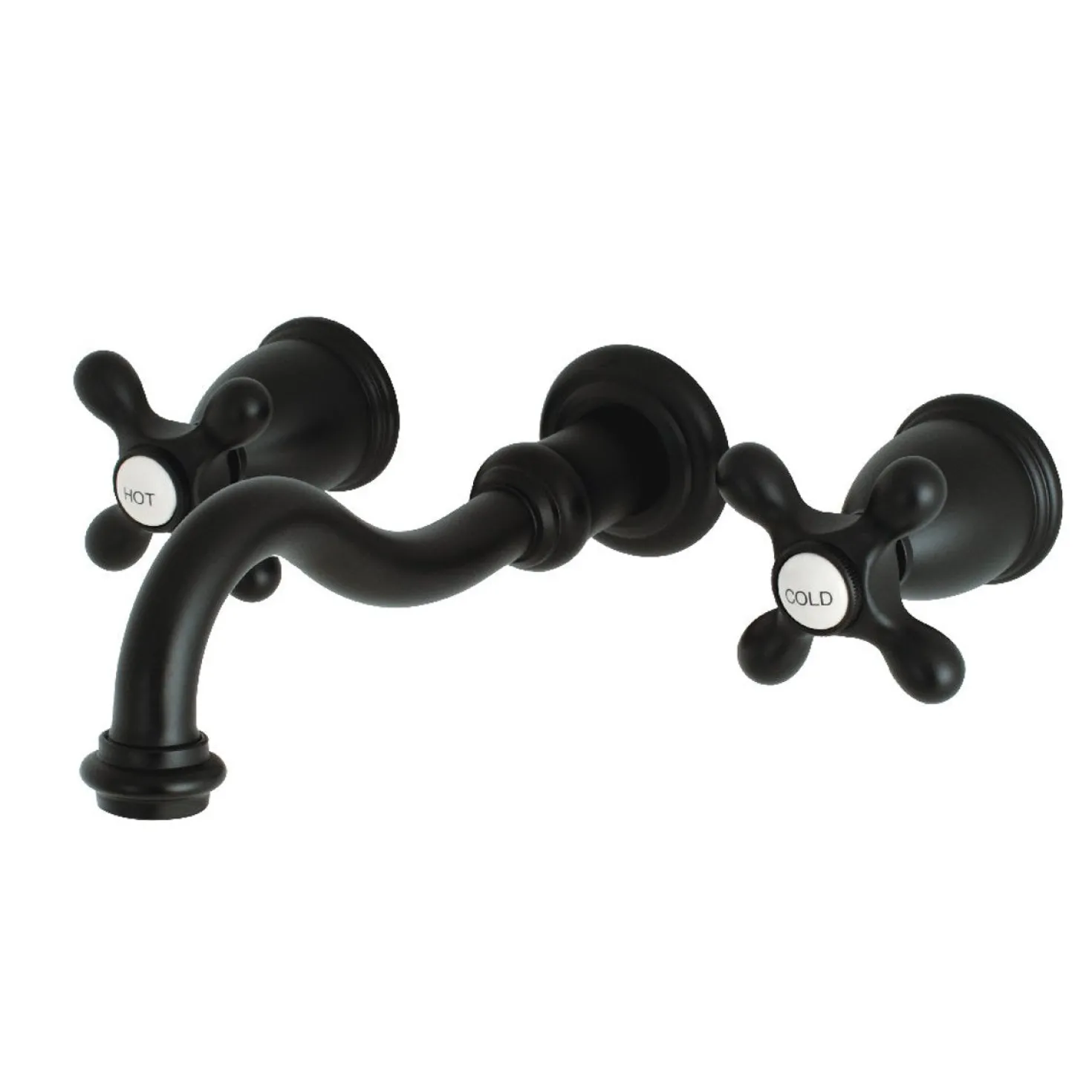 Kingston Brass Restoration Two-Handle Three-Hole Wall Mount Roman Tub Faucet