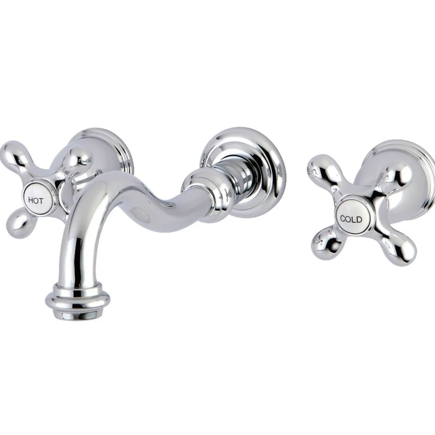 Kingston Brass Restoration Two-Handle Three-Hole Wall Mount Roman Tub Faucet