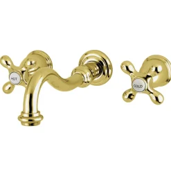 Kingston Brass Restoration Two-Handle Three-Hole Wall Mount Roman Tub Faucet