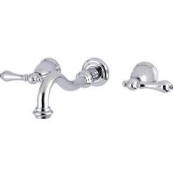 Kingston Brass Restoration Two-Handle 3-Hole Wall Mount Roman Tub Faucet