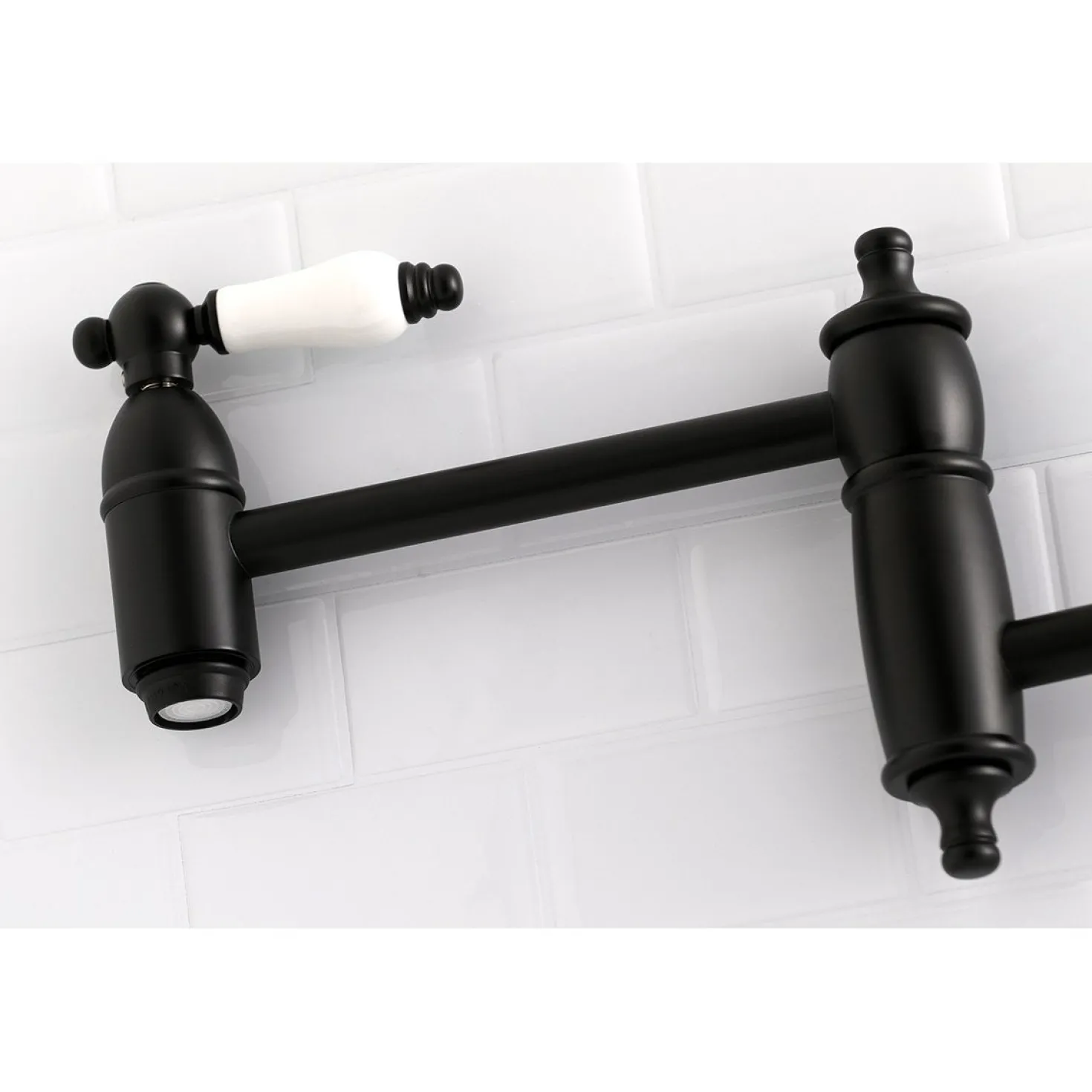 Kingston Brass Restoration Wall Mount Single Hole Pot Filler Kitchen Faucet