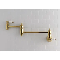 Kingston Brass Restoration Wall Mount Single Hole Pot Filler Kitchen Faucet