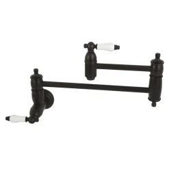 Kingston Brass Restoration Wall Mount Single Hole Pot Filler Kitchen Faucet