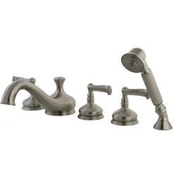 Kingston Brass Roman Tub Faucet with Hand Shower in Brushed Nickel