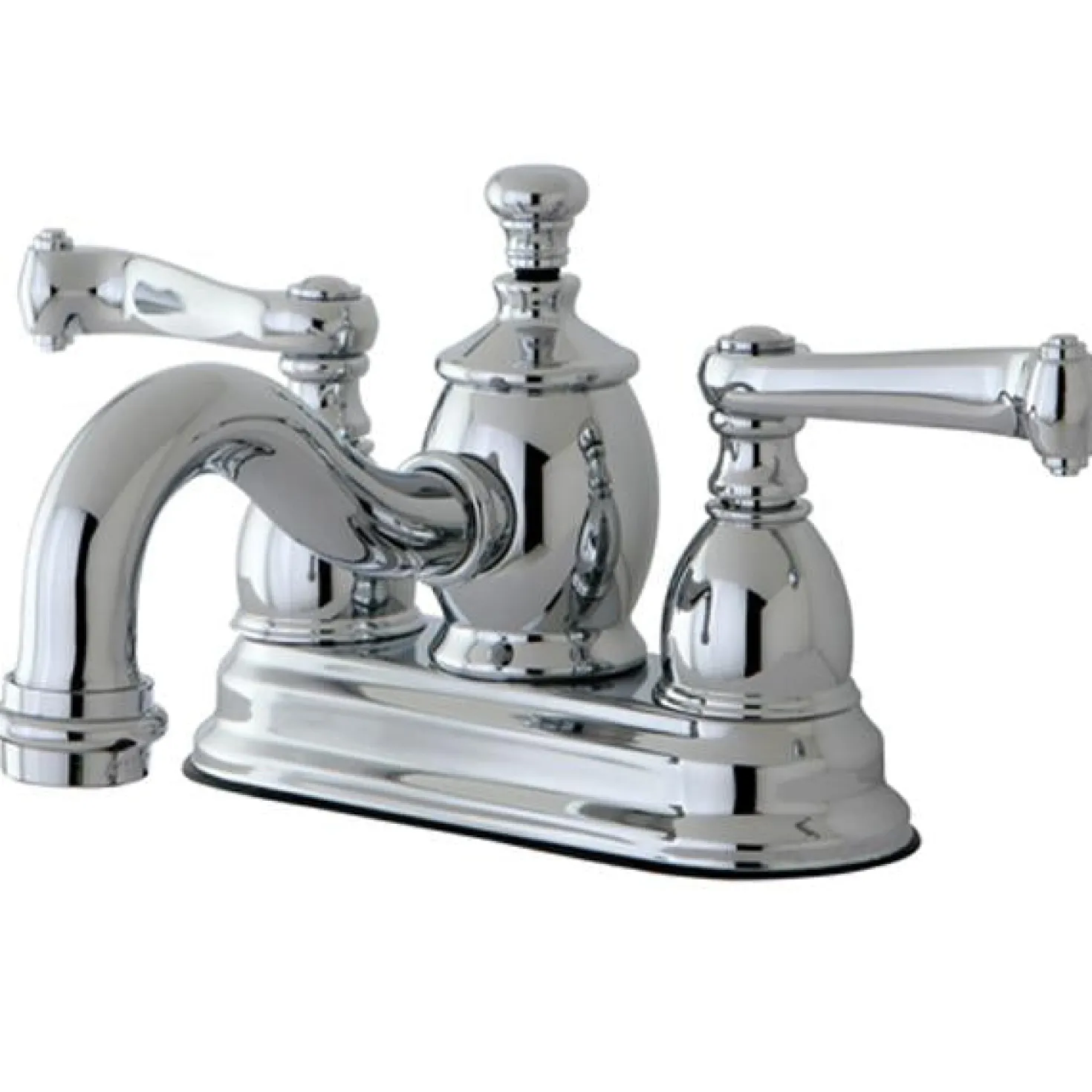 Kingston Brass Royale 4" Centerset Lavatory Faucet with Metal Lever Handle and Heritage Spout