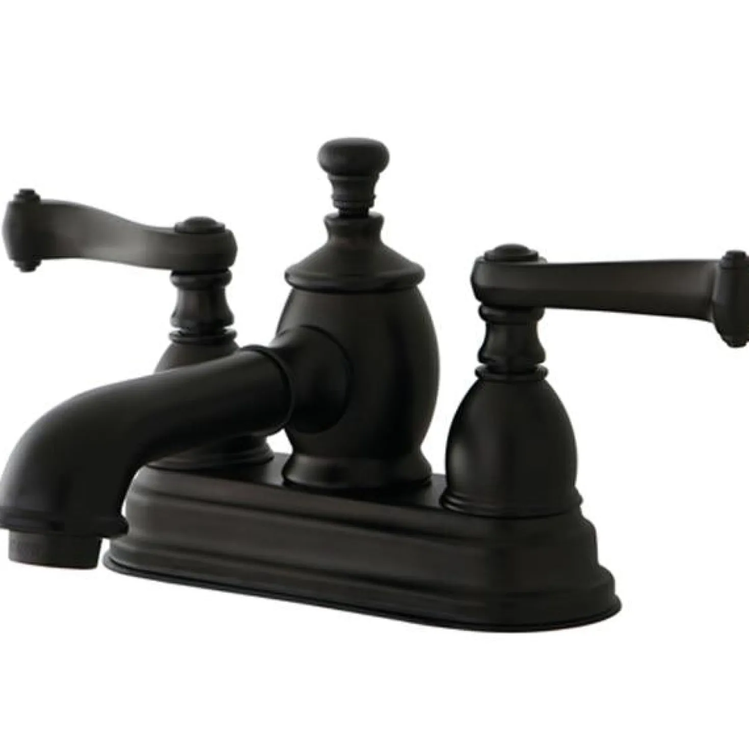 Kingston Brass Royale 4" Centerset Lavatory Faucet with Heritage Spout and Metal Lever Handle