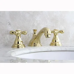Kingston Brass Royale Classic Two Handle 8" to 16" Widespread Lavatory Faucet with Brass Pop-up