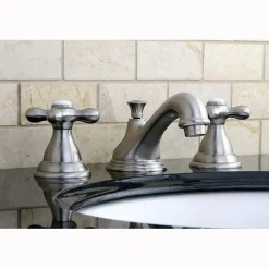 Kingston Brass Royale Classic Two Handle 8" to 16" Widespread Lavatory Faucet with Brass Pop-up