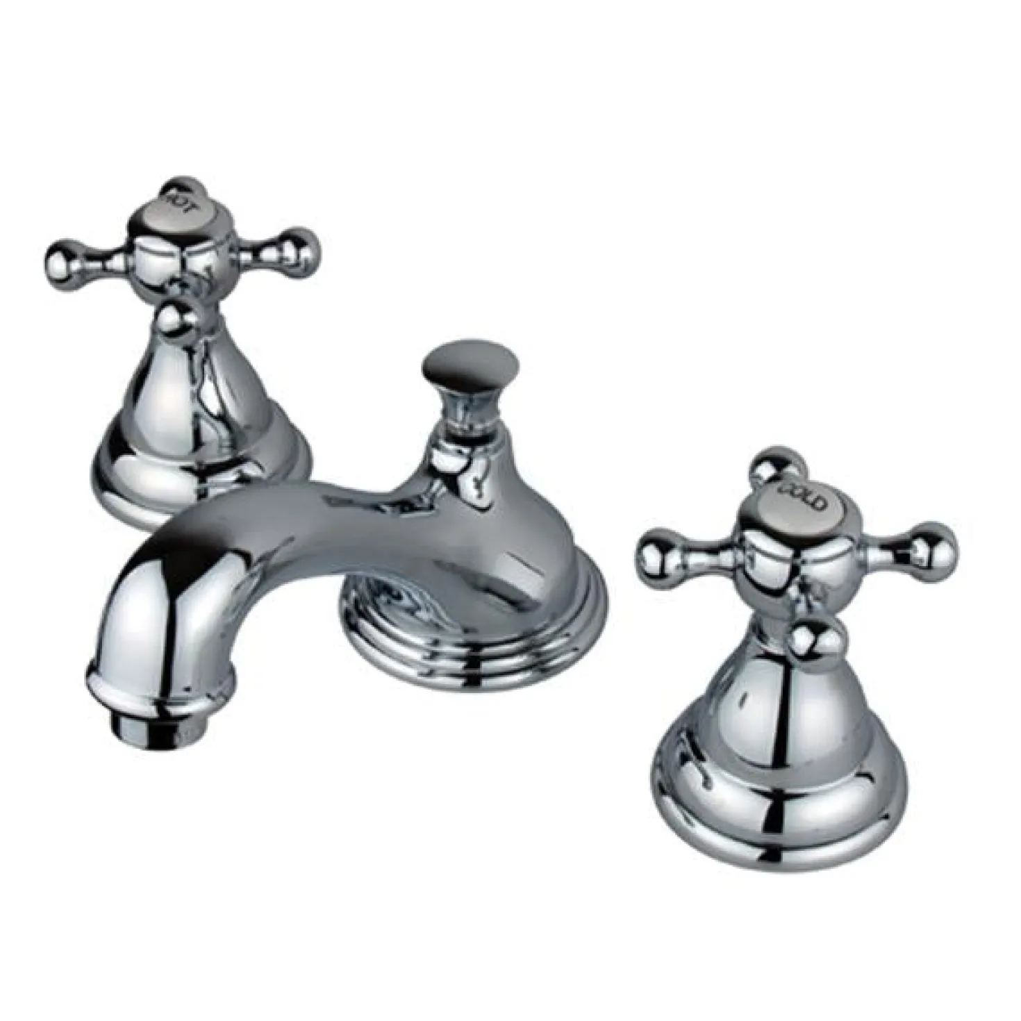 Kingston Brass Royale Classic Two Handle Deck Mount 8" to 16" Widespread Lavatory Faucet with Brass Pop-up