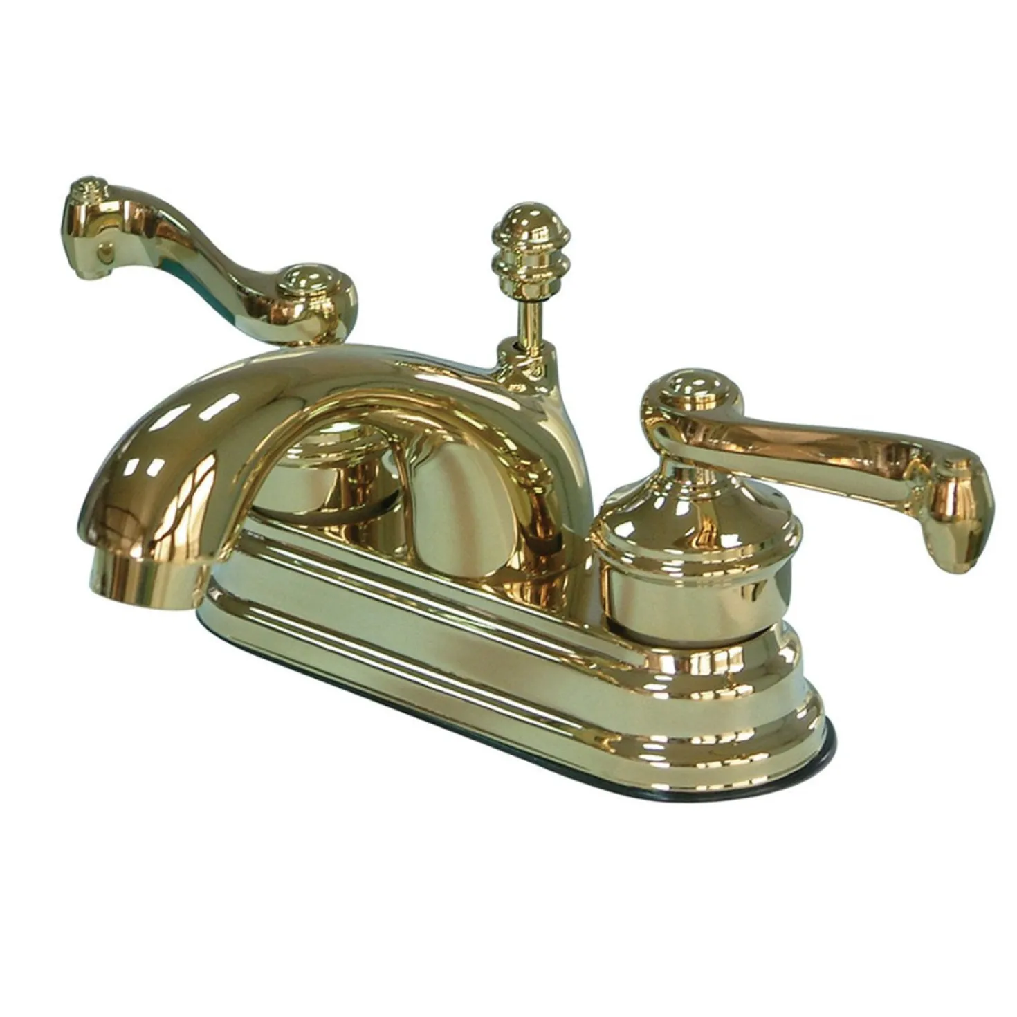 Kingston Brass Royale Contemporary 4" Centerset Two Handle Lavatory Faucet with Brass Pop-up