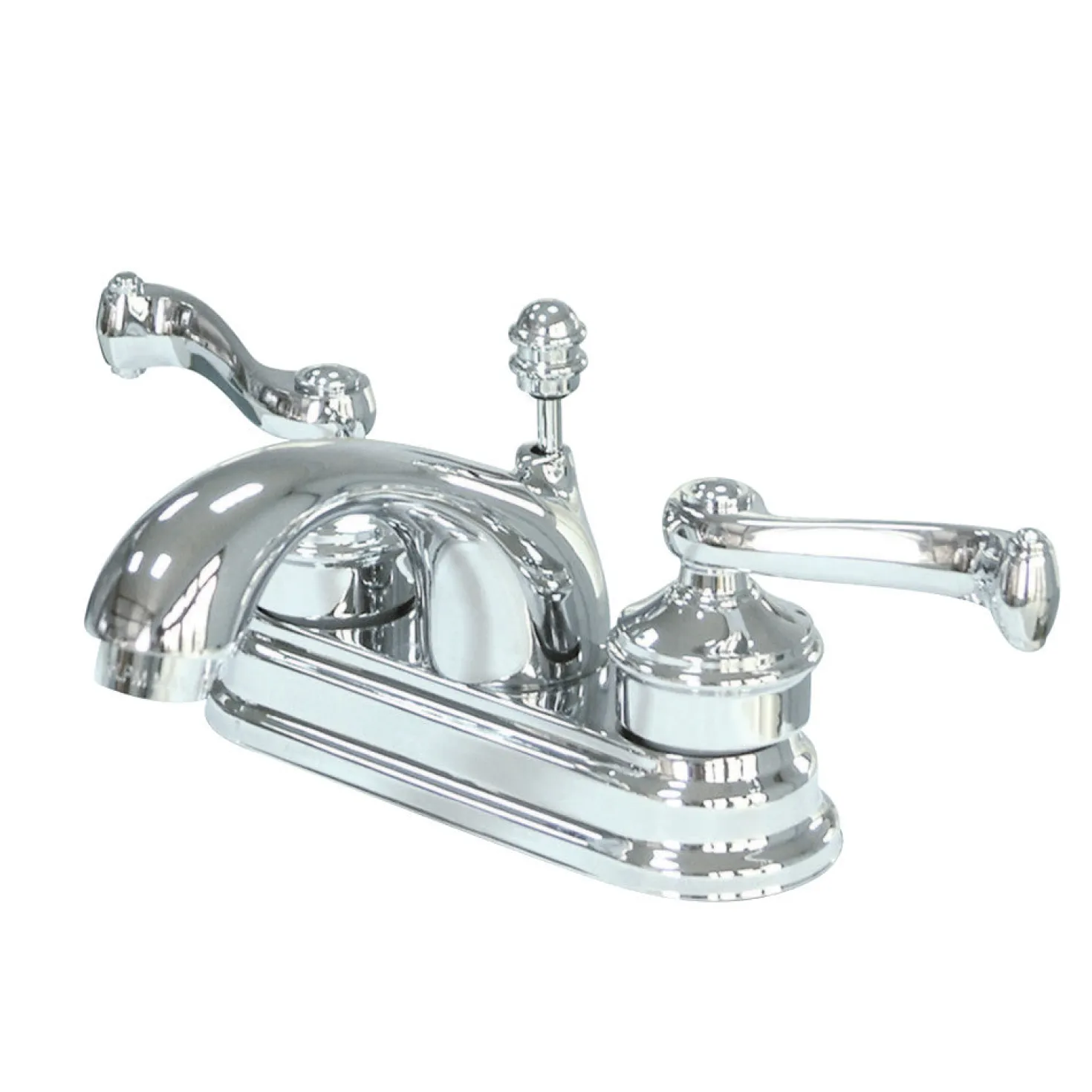 Kingston Brass Royale Contemporary 4" Centerset Two Handle Lavatory Faucet with Brass Pop-up