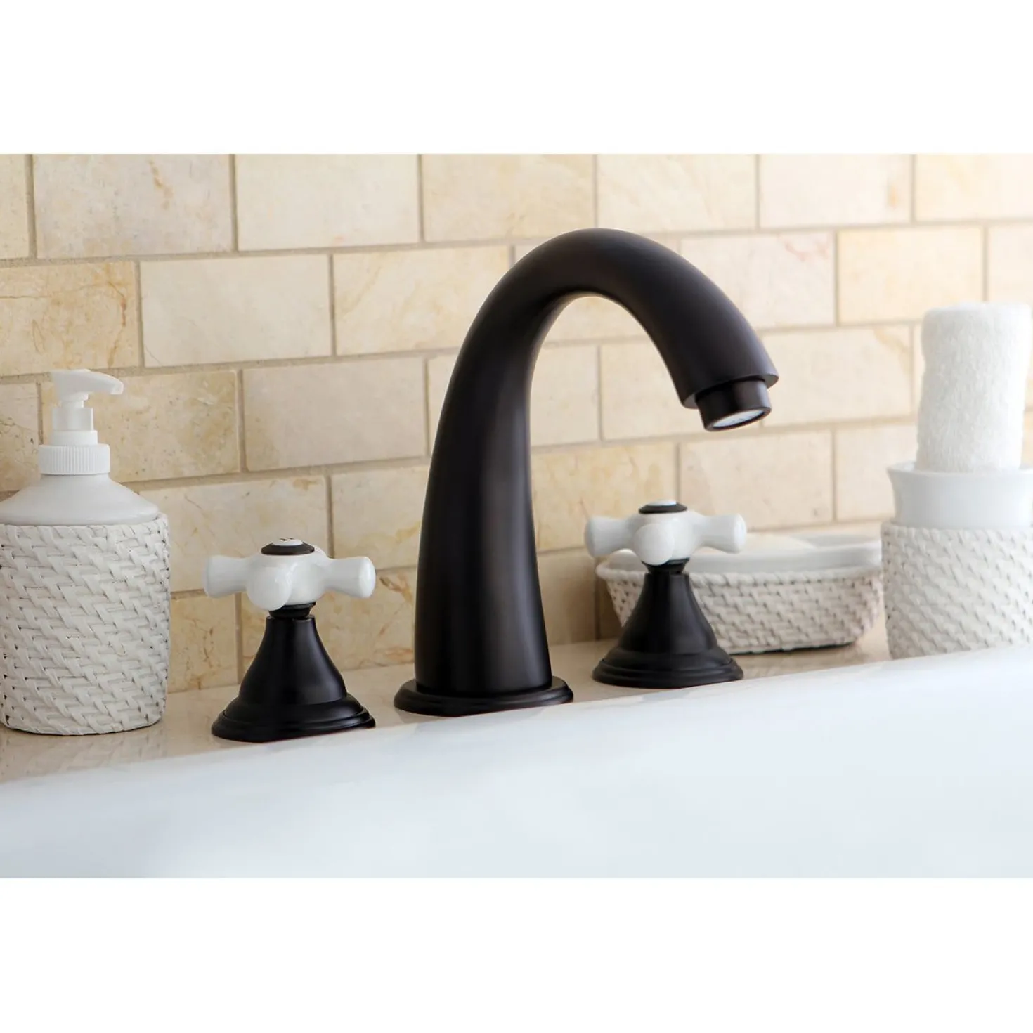 Kingston Brass Royale Deck Mount 3-Hole Roman Tub Filler
