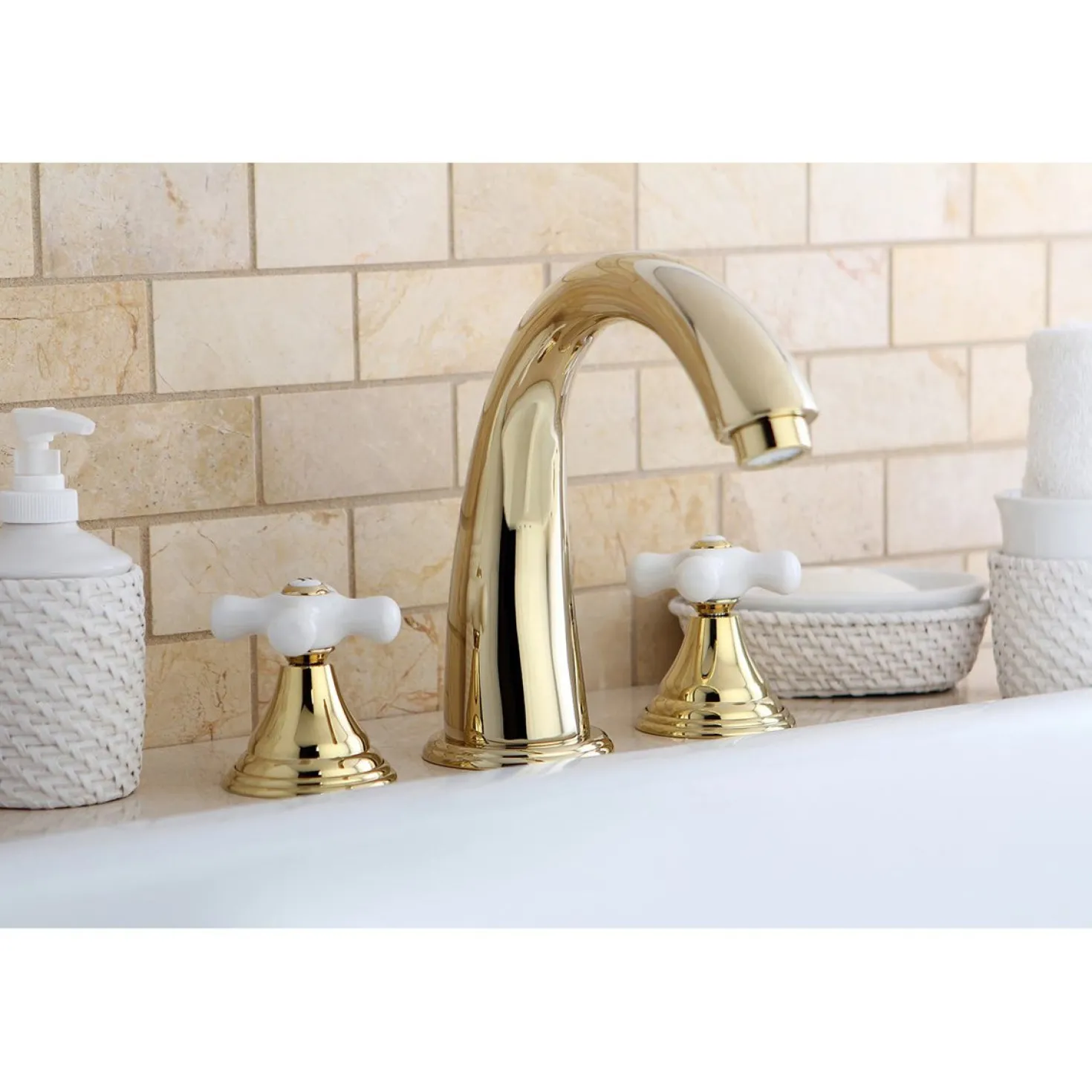Kingston Brass Royale Deck Mount 3-Hole Roman Tub Filler