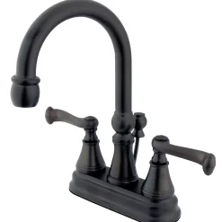 Kingston Brass Royale 2-Handle 4-Inch Centerset Deck Mount Bathroom Faucet