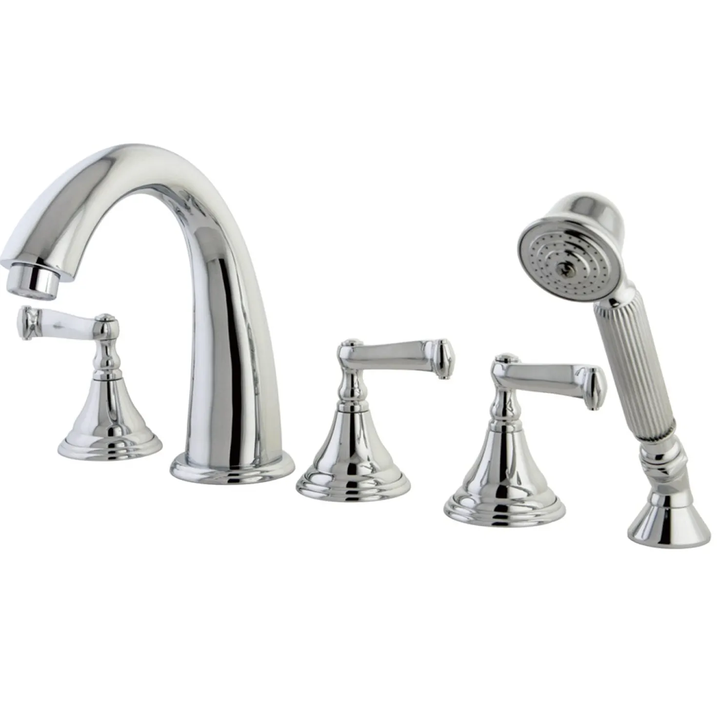 Kingston Brass Royale Roman Tub Filler with Hand Shower in Polished Chrome