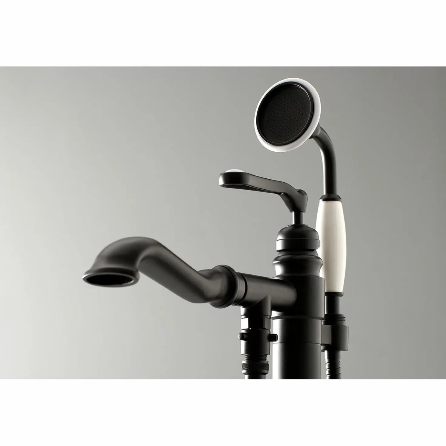 Kingston Brass Royale Single Handle Freestanding Roman Tub Faucet with Hand Shower