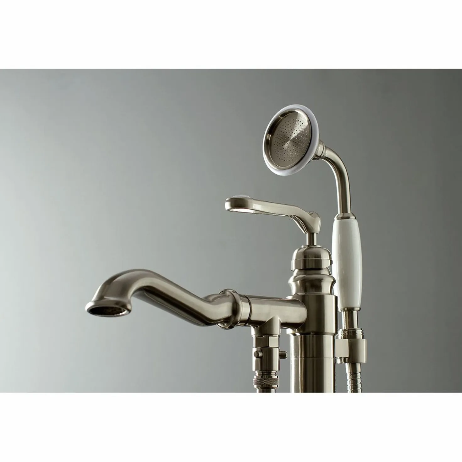 Kingston Brass Royale Single Handle Freestanding Roman Tub Faucet with Hand Shower