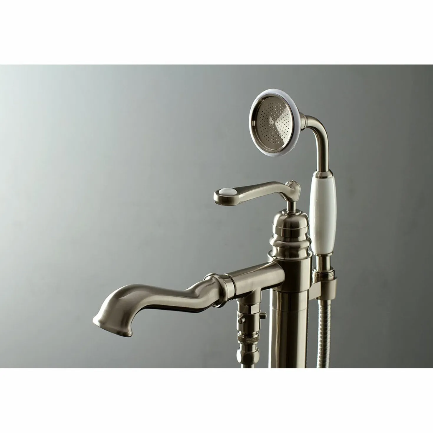 Kingston Brass Royale Single Handle Freestanding Roman Tub Faucet with Hand Shower