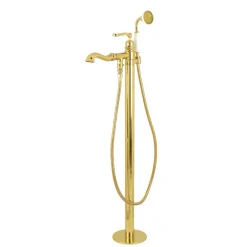 Kingston Brass Royale Single Handle Freestanding Roman Tub Faucet with Hand Shower