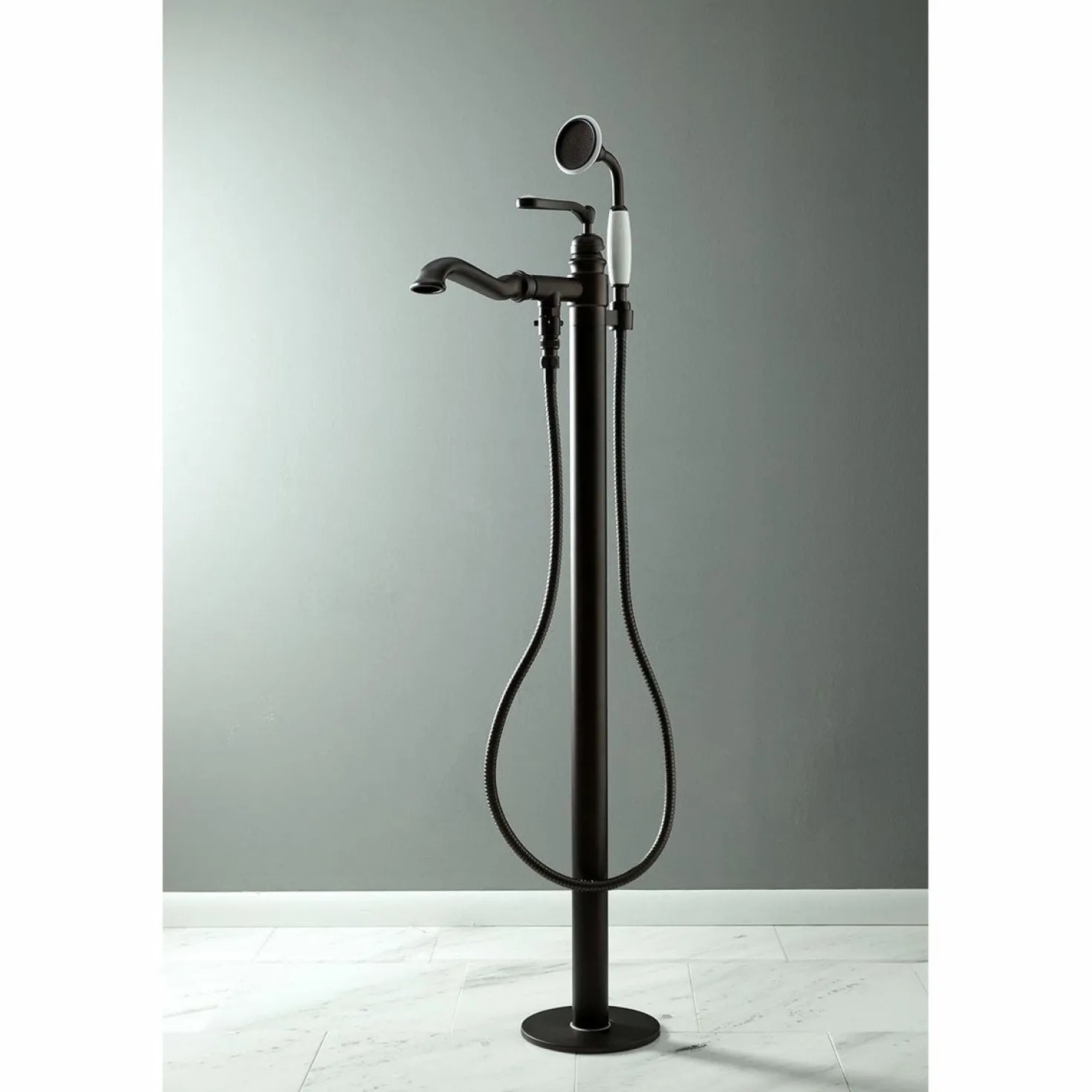 Kingston Brass Royale Single Handle Freestanding Roman Tub Faucet with Hand Shower
