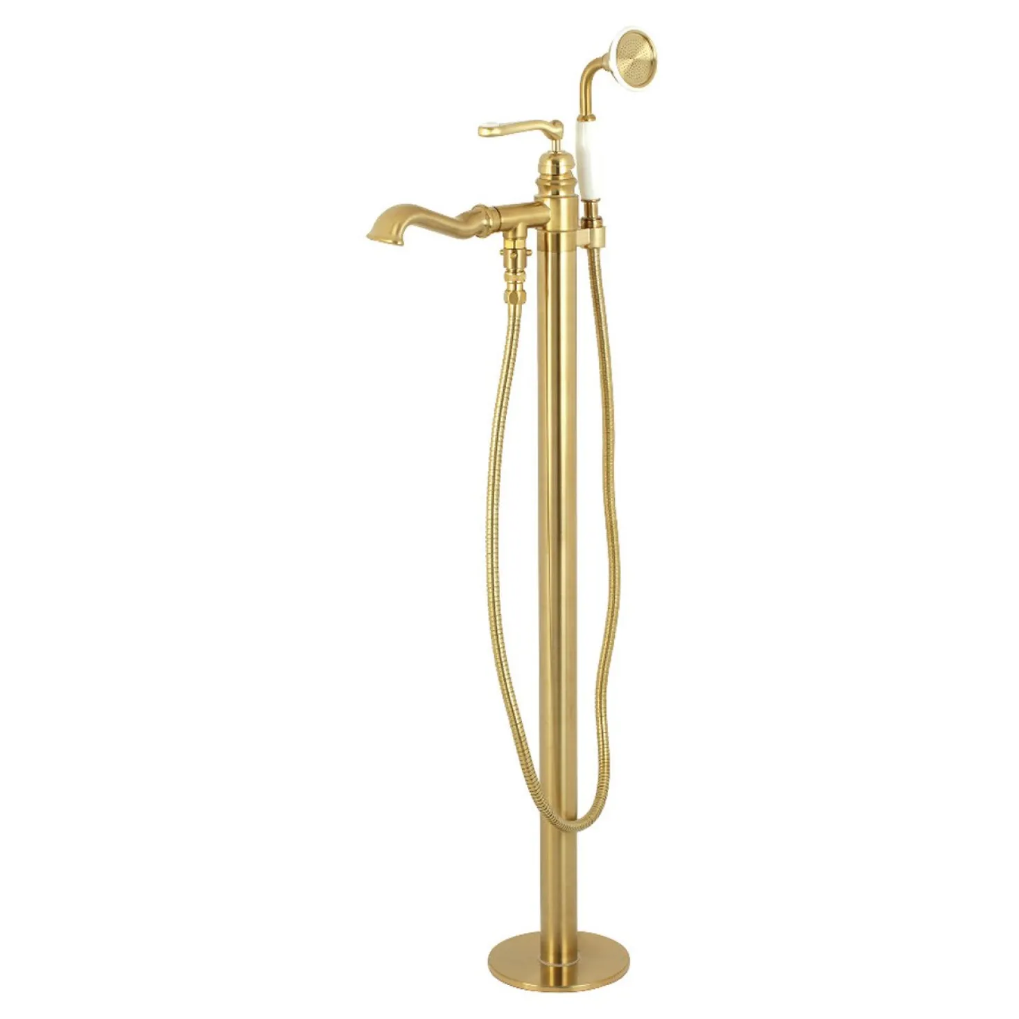 Kingston Brass Royale Single Handle Freestanding Roman Tub Faucet with Hand Shower