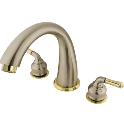 Kingston Brass Royale Three Hole Two Handle Solid Brass Roman Tub Filler