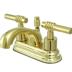 Kingston Brass Royale Two Handle 4" Centerset Solid Brass Lavatory Faucet with Brass Pop-up